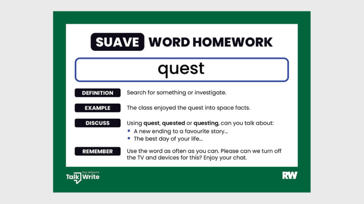 Suave Word Homework - Quest