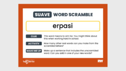Suave word scramble - aspire